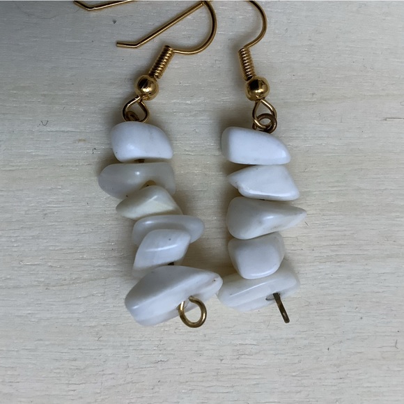 New vintage genuine polished stones earrings - Picture 4 of 4